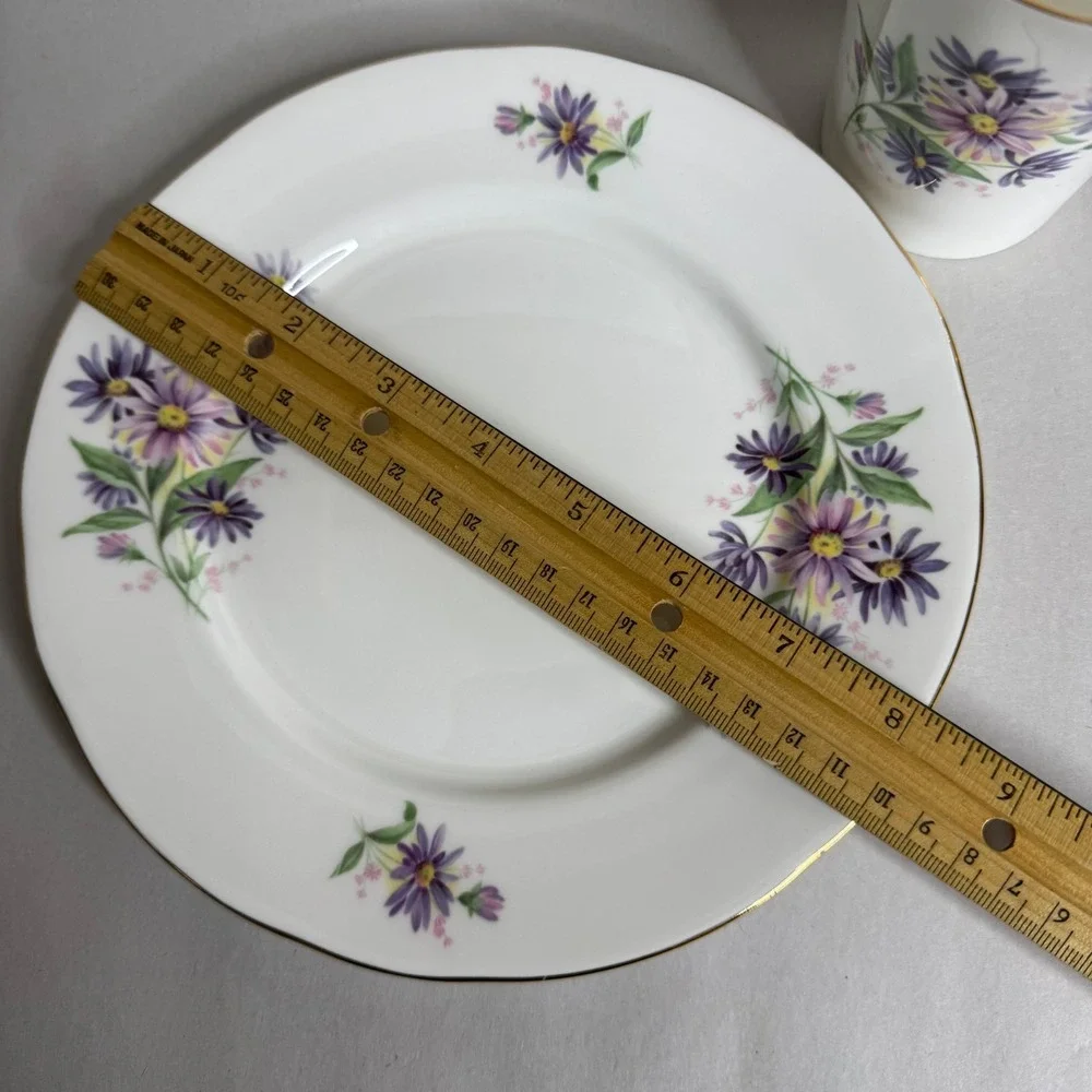 Duchess Fine Bone China Mug & Salad Plate Floral‎ Gold Trim Made in England